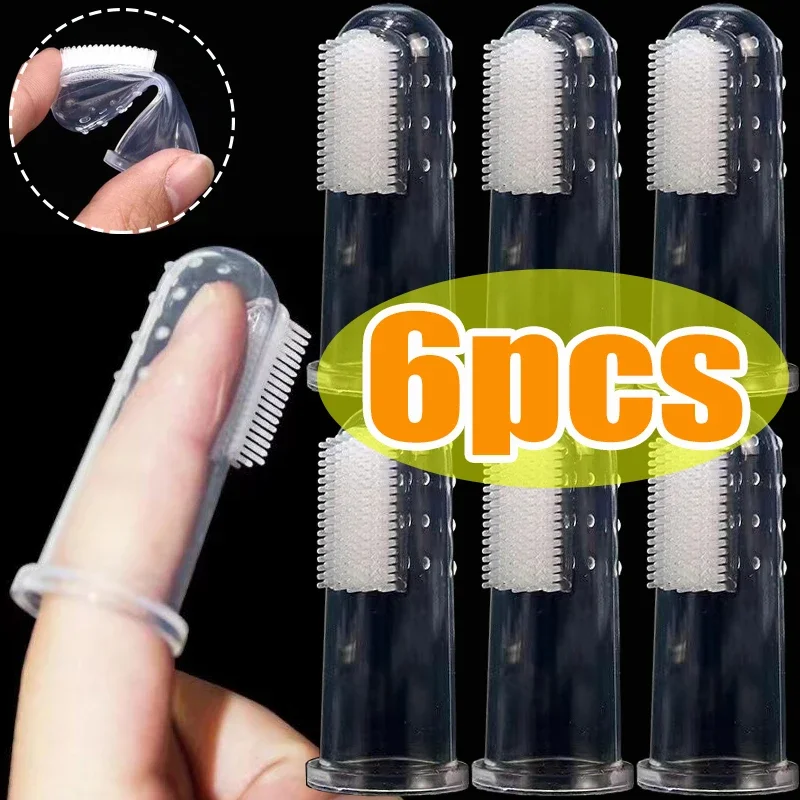 Pet Fountain Cleaning Kit - Silicone Soft Pet Finger Cuff Toothbrushes