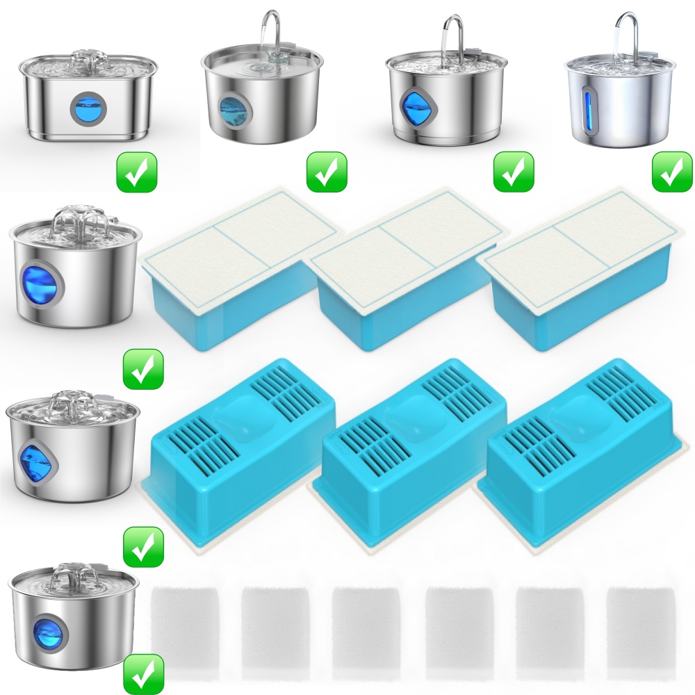 Pet Fountain Filter Replacement - Cat Water Fountain Filters, Suitable for