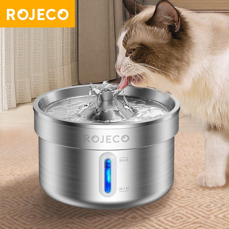 Smart Pet Water Fountain Wifi - ROJECO Stainless Steel Cat Water Fountain