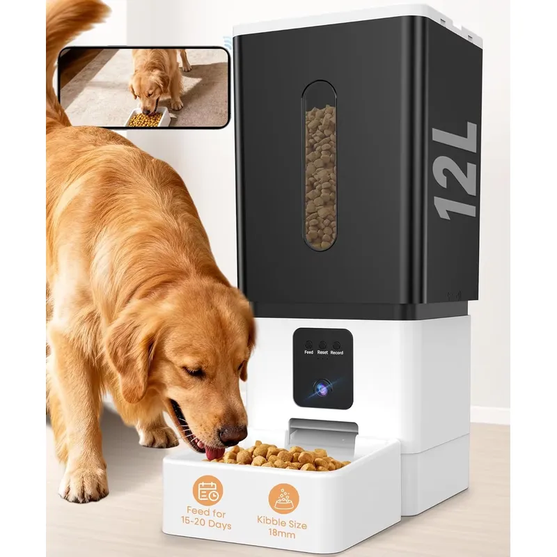 Pet Feeder App Control Portion - 12L Automatic Wifi Pet Food Dispenser