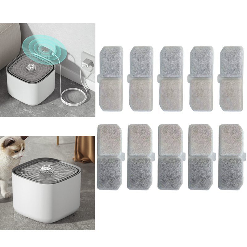 Pet Water Fountain Pump Replacement - 10pcs Cat Water Fountain Filter Replacement