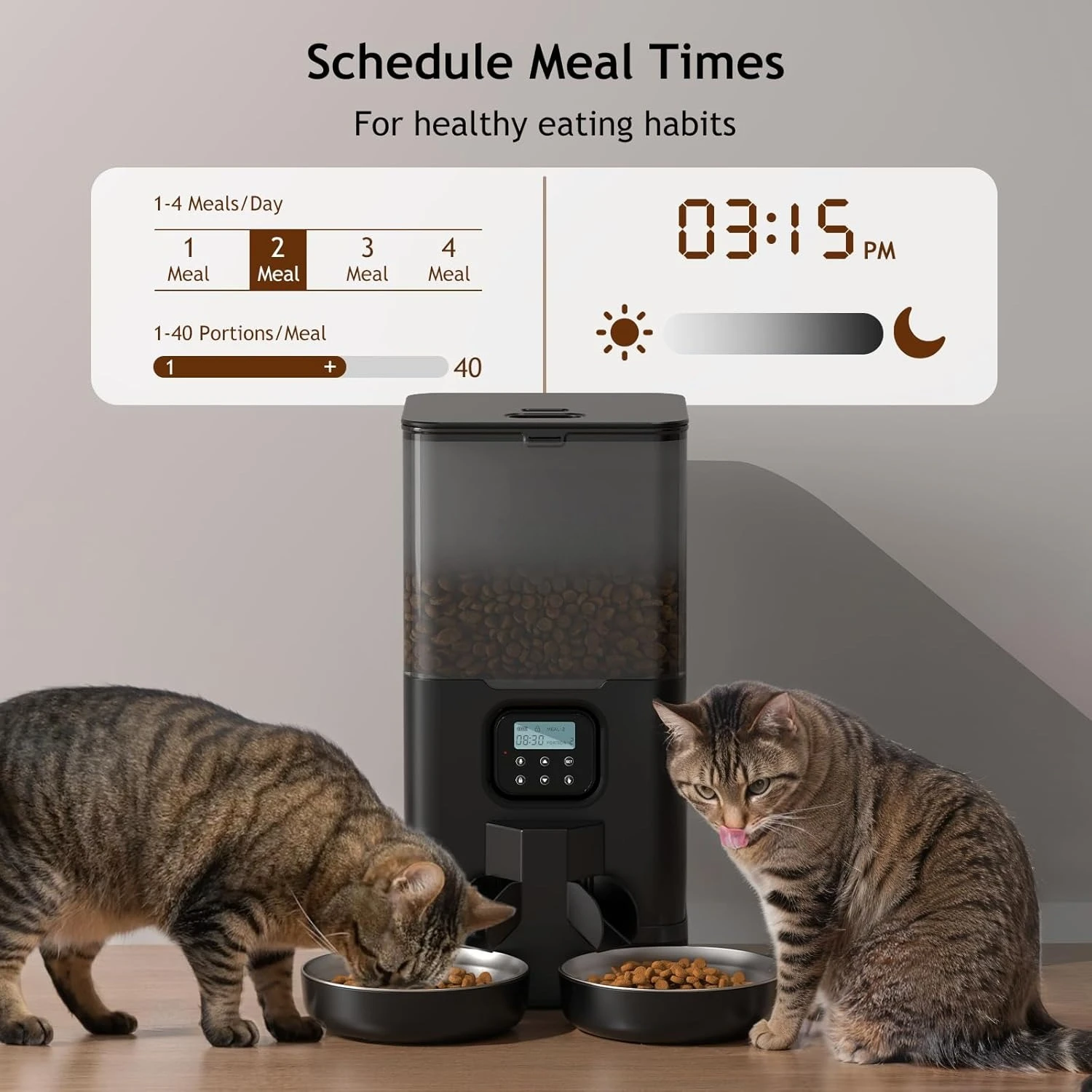 6L Automatic Cat Feeder for Tw - огляд і ціна Automatic Cat Feeder 6L Timed
