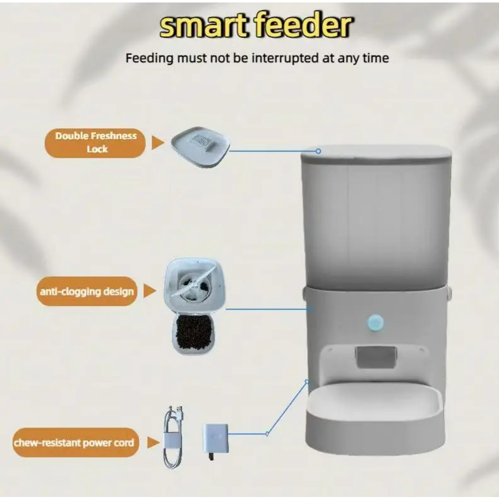 6L Automatic Timed Feeder Pet  - огляд і ціна Automatic Cat Feeder 6L Timed