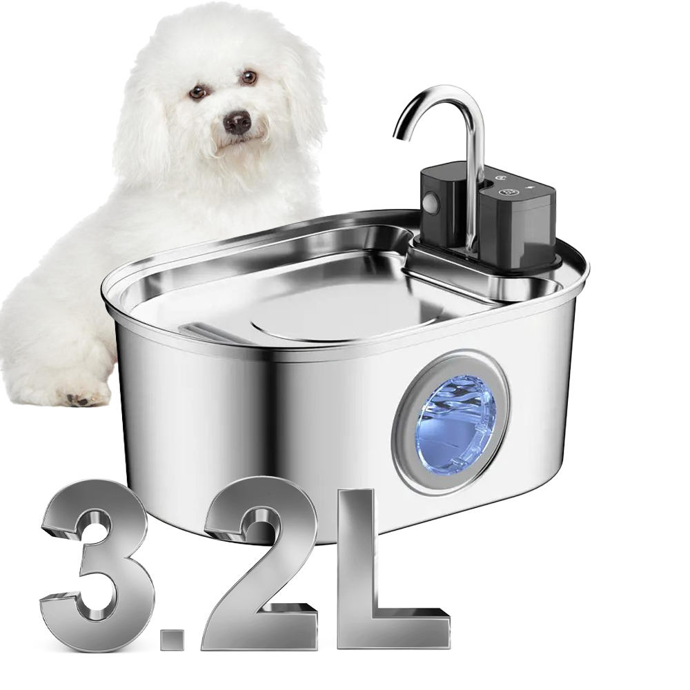 3.2L Stainless Steel Wireless  - огляд і ціна Wireless Pet Water Fountain Battery