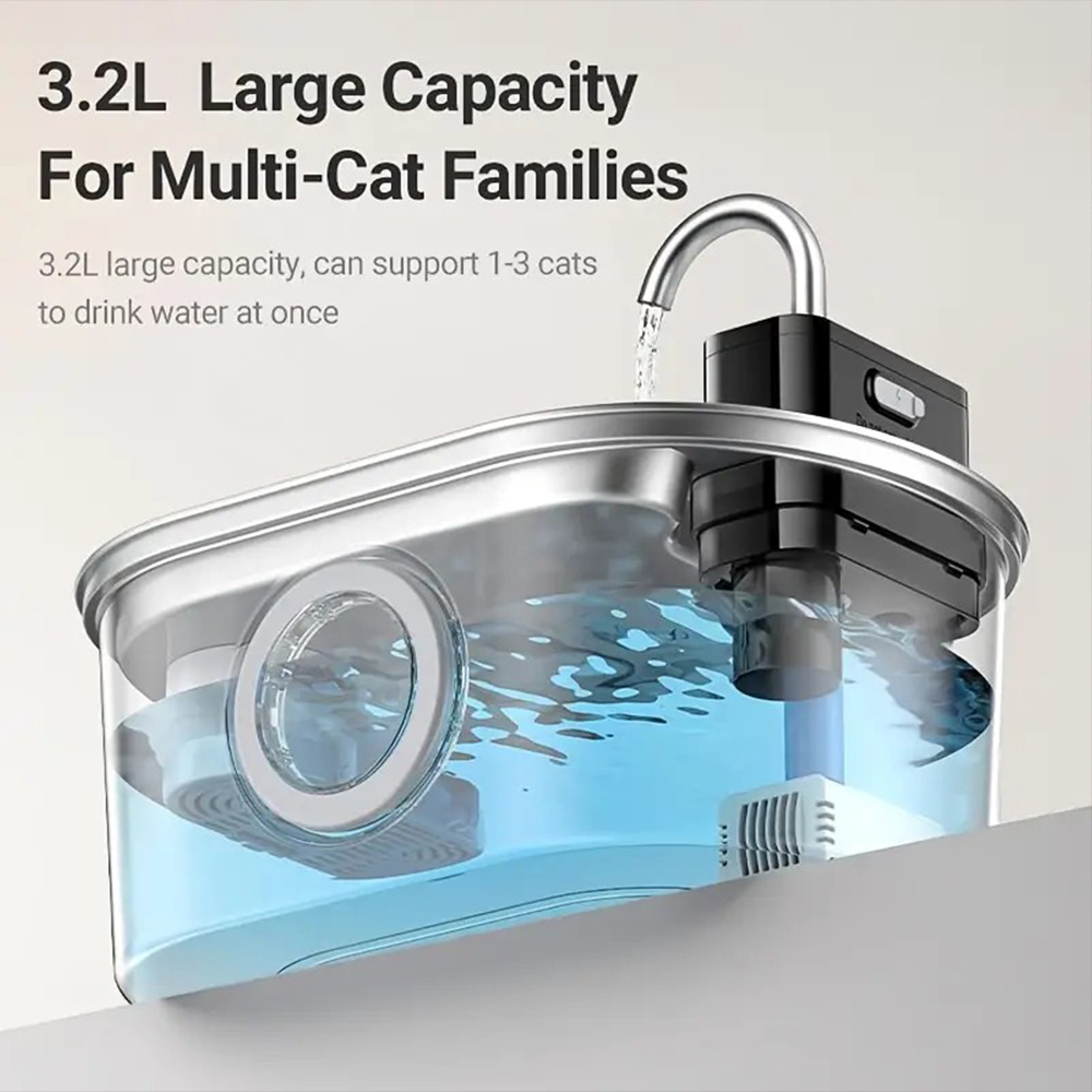 3.2L Stainless Steel Wireless  - огляд і ціна Wireless Pet Water Fountain Battery