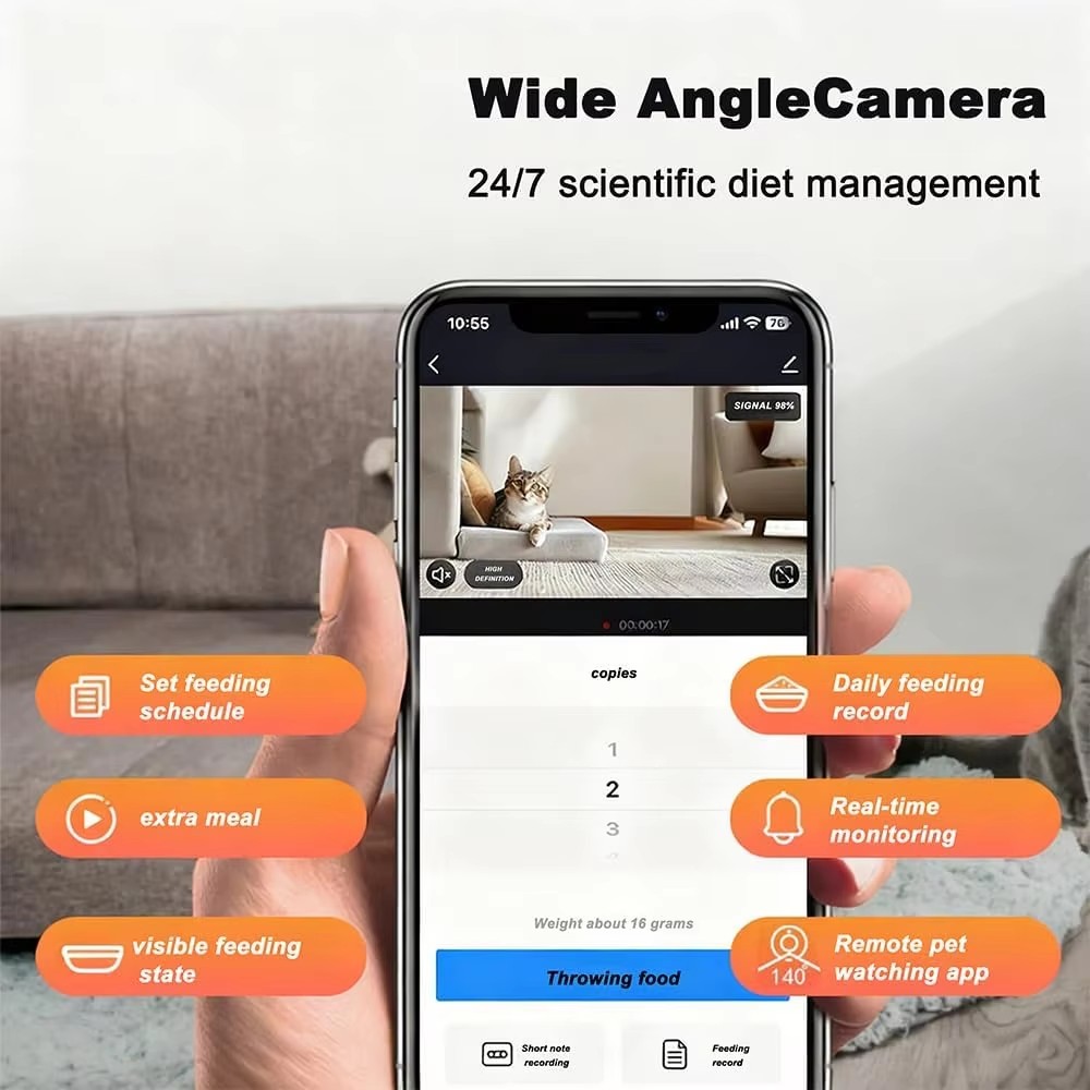 Smart Eco-Friendly Pet Feeder  - огляд і ціна Pet Feeder App Control Portion
