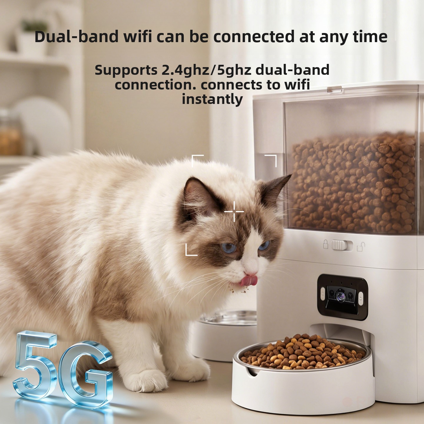 2 In 1 Smart Pet Feeder Water  - огляд і ціна Smart Pet Feeder Camera Wifi