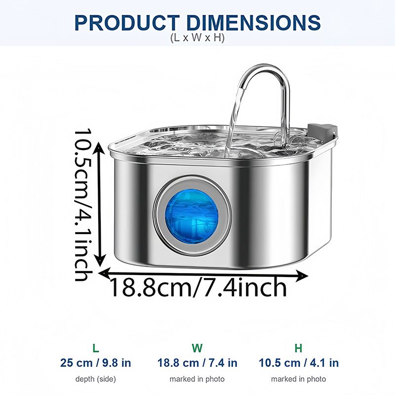 3.2L Pet Water Fountain with F - огляд і ціна Automatic Cat Water Dispenser 3L