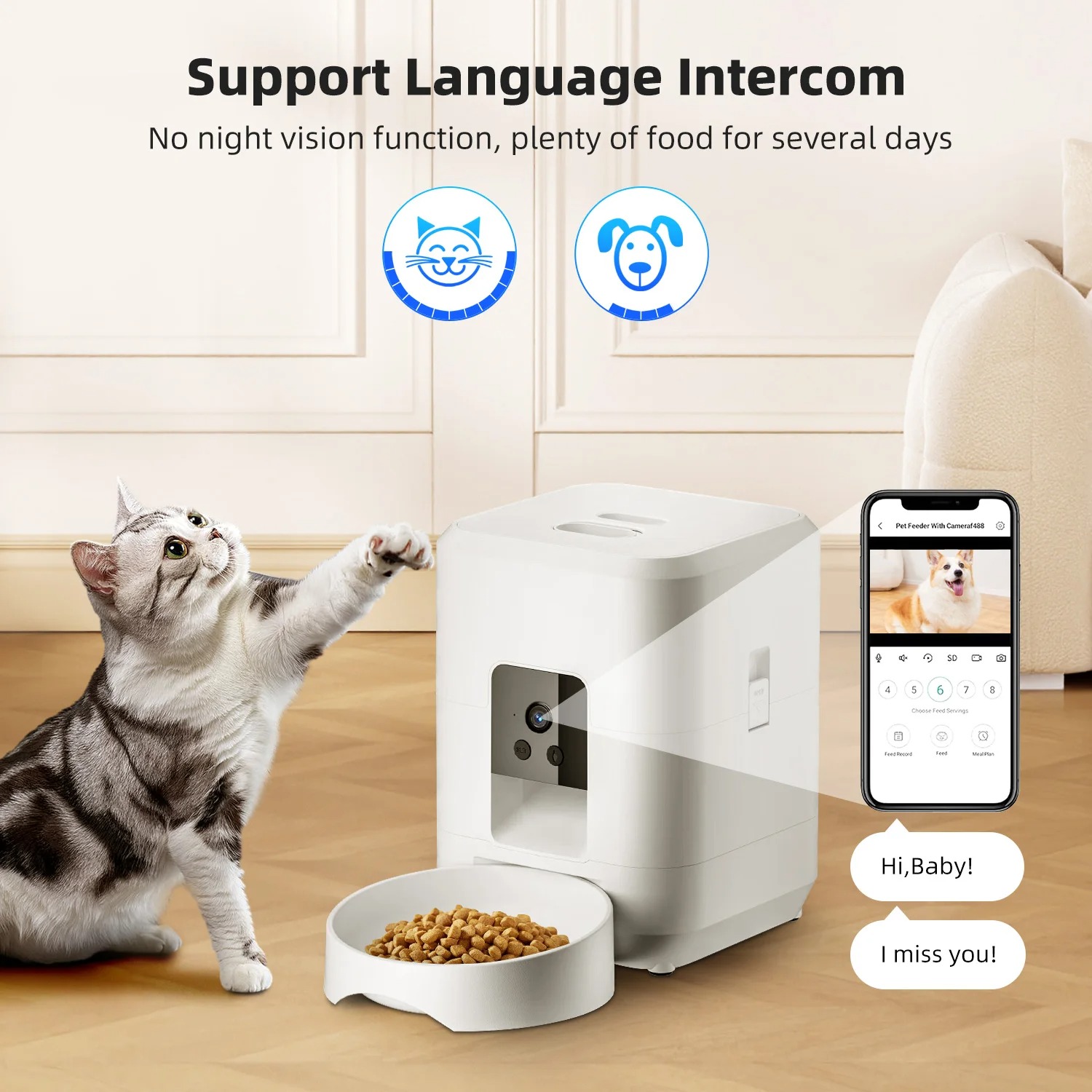 2L Wi-Fi Automatic Pet Feeder  - огляд і ціна Smart Pet Feeder Camera Wifi