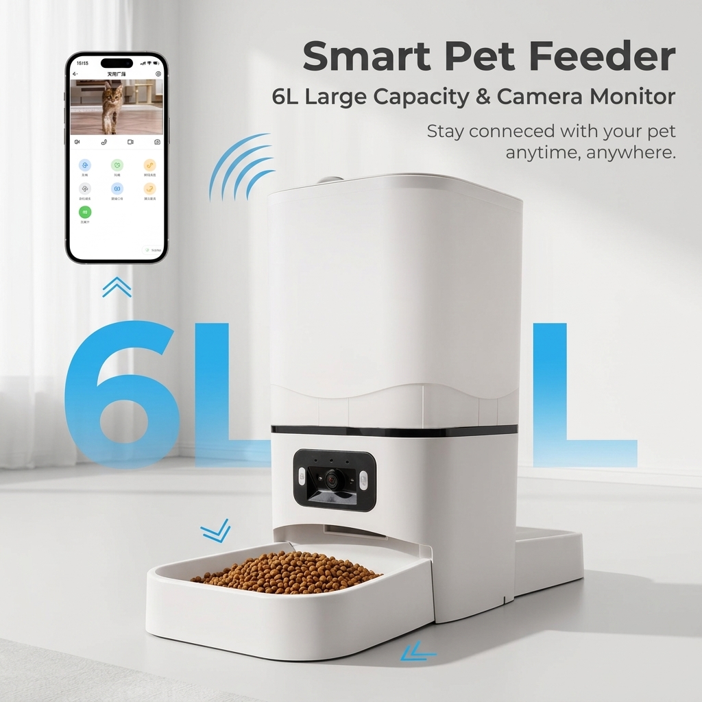 6L Double Meal Camera APP Auto - огляд і ціна Automatic Cat Feeder 6L Timed