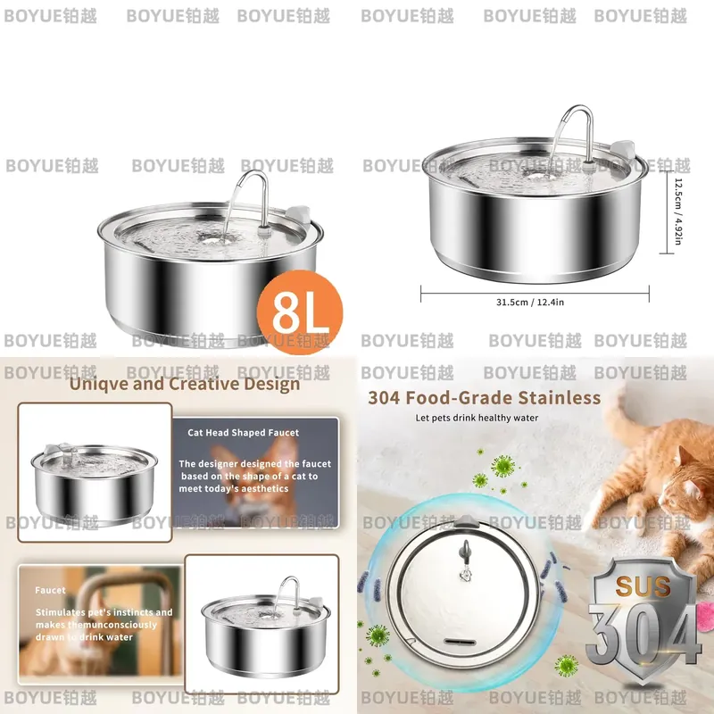 8L Dog water fountain Stainles - огляд і ціна Dog Water Fountain Large