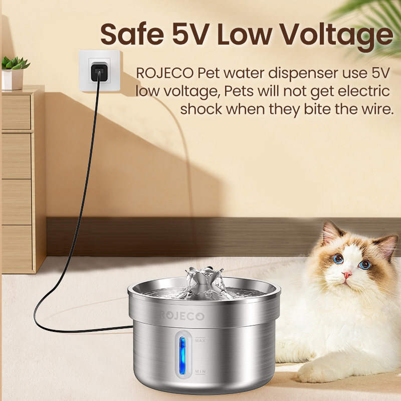 ROJECO Stainless Steel Pet Dri - огляд і ціна Smart Pet Water Fountain Wifi