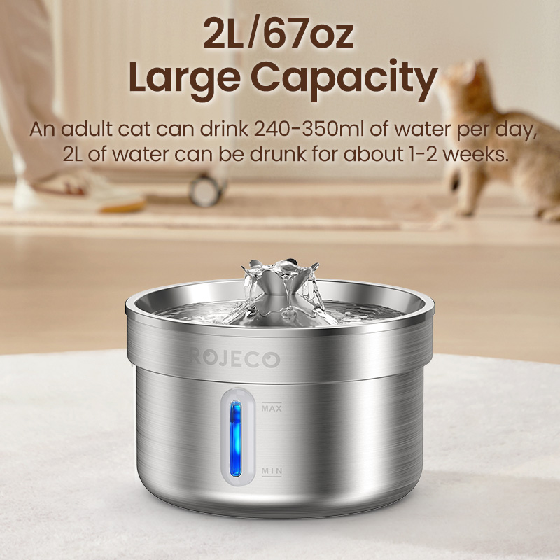 ROJECO Stainless Steel Pet Dri - огляд і ціна Smart Pet Water Fountain Wifi