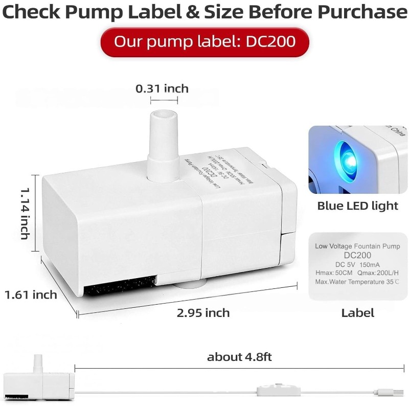 ABUG-Pet Water Fountain Replac - огляд і ціна Pet Water Fountain Pump Replacement