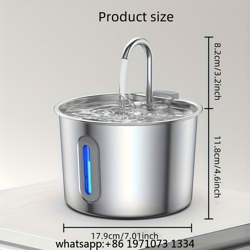 2.2L Stainless Steel Pet Water - огляд і ціна Pet Water Fountain Stainless Steel
