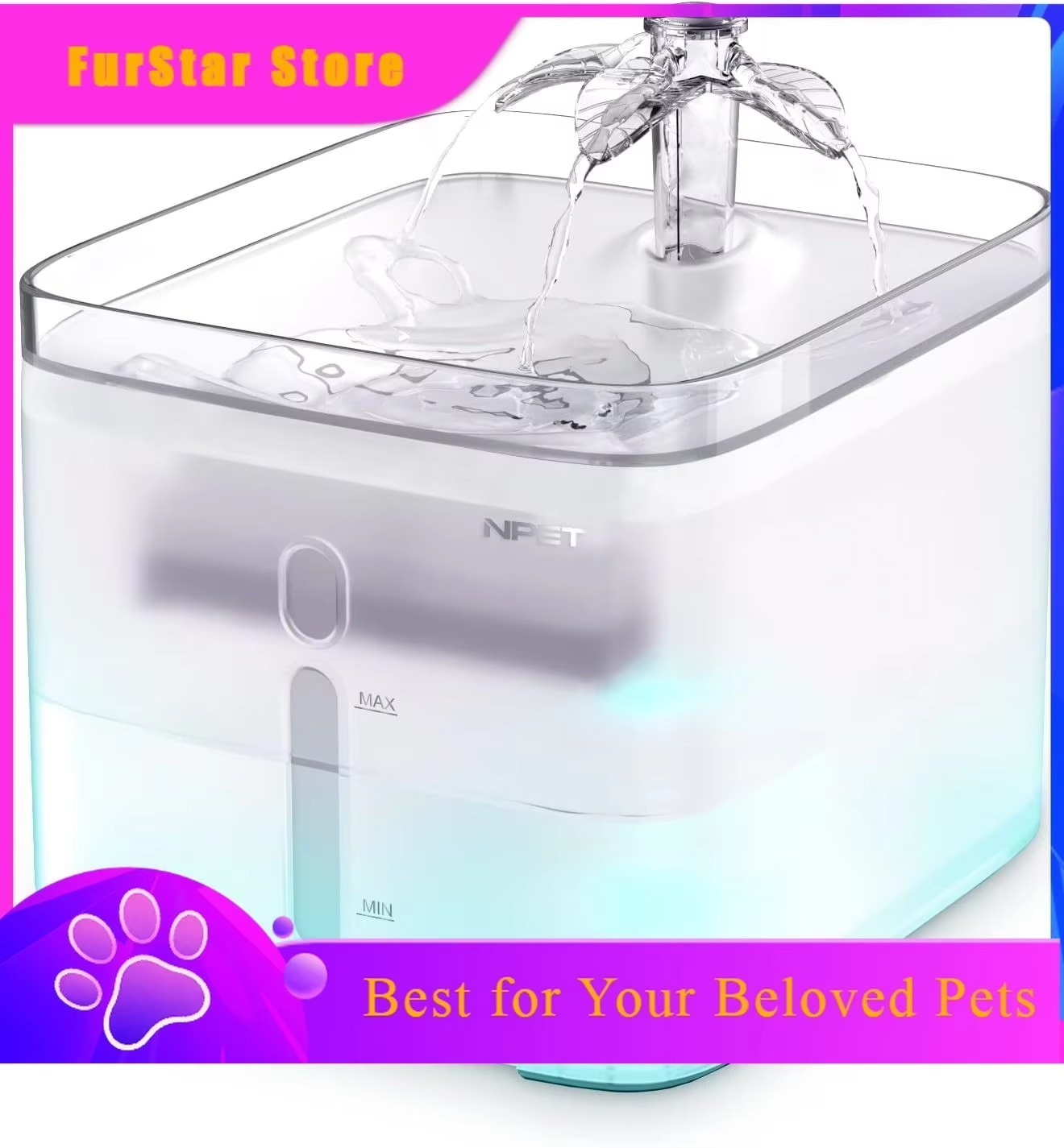 FurStarNPET Cat Water Fountain - огляд і ціна Automatic Cat Water Dispenser 3L