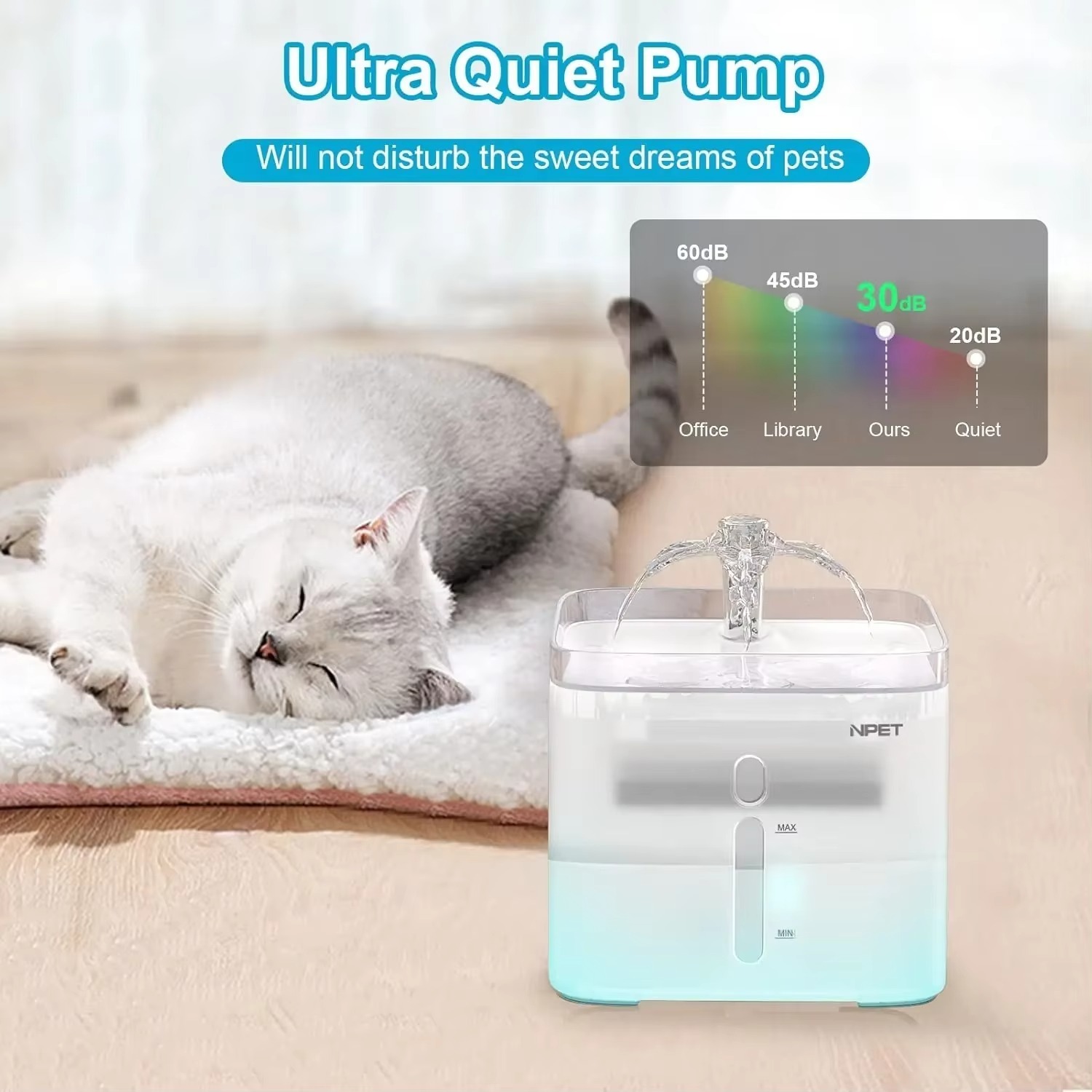 FurStarNPET Cat Water Fountain - огляд і ціна Automatic Cat Water Dispenser 3L