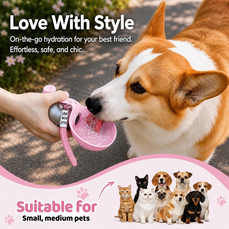 Dog Water Bottle Stainless Ste - огляд і ціна Pet Water Fountain Stainless Steel