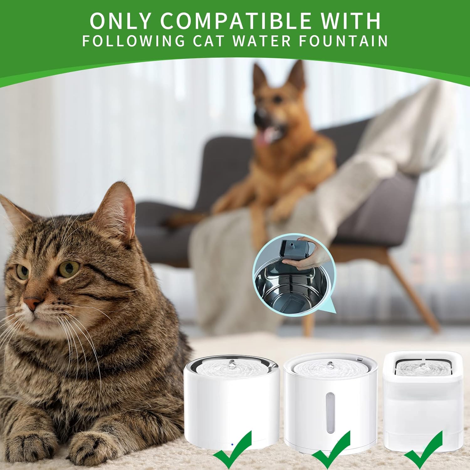 12 Pack Cat Water Fountain Spo - огляд і ціна Pet Fountain Filter Replacement