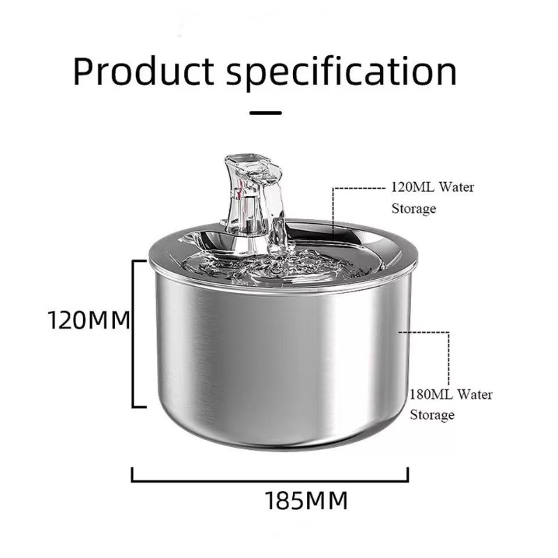 Design Stainless Steel Pet Wat - огляд і ціна Pet Water Fountain Stainless Steel