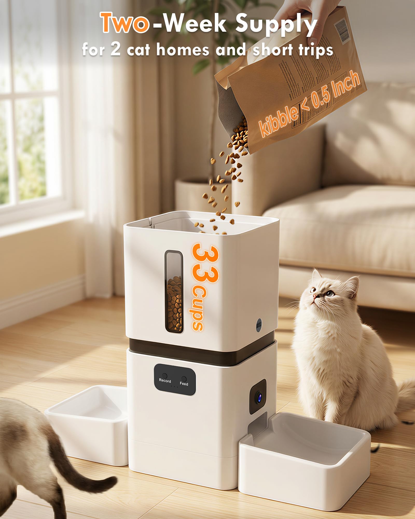 5GHz WiFi 8L Smart Automatic P - огляд і ціна Smart Pet Feeder Camera Wifi