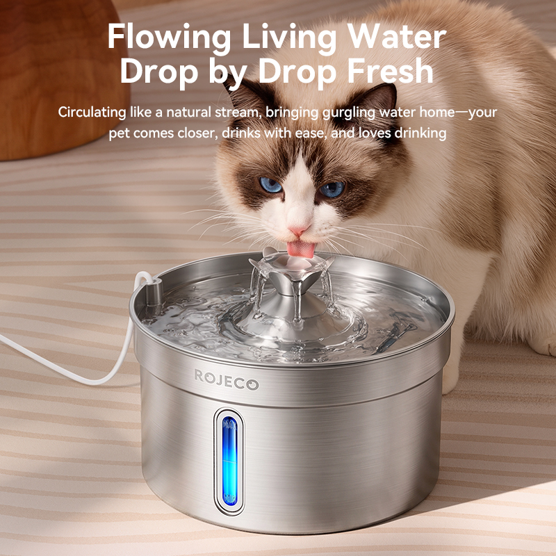 ROJECO 4L Stainless Steel Auto - огляд і ціна Pet Water Fountain Stainless Steel