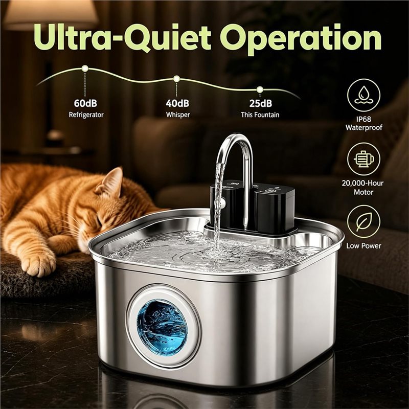 AT19-Pet Fountain Pump For 3.2 - огляд і ціна Wireless Pet Water Fountain Battery