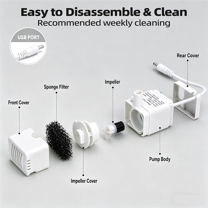 AT19-Pet Fountain Pump For 3.2 - огляд і ціна Wireless Pet Water Fountain Battery