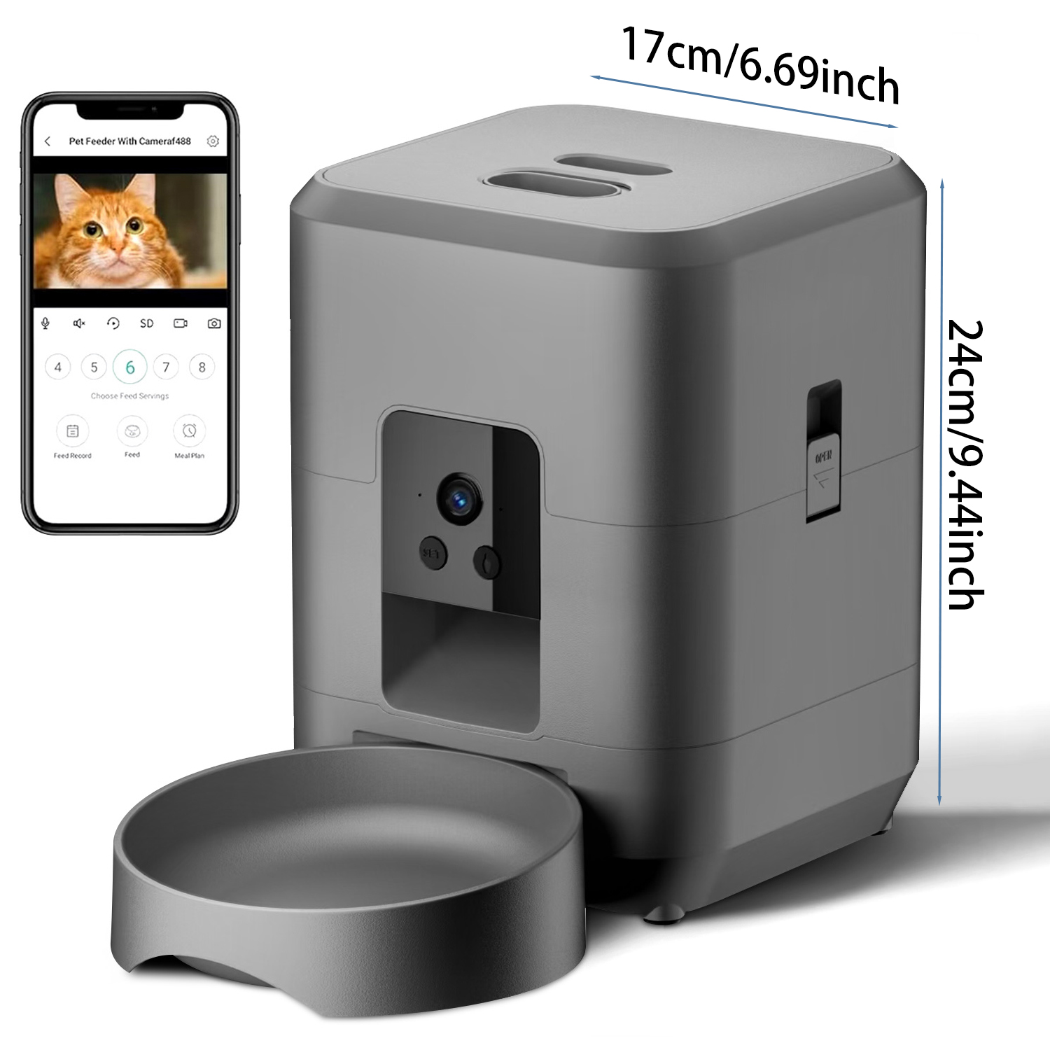 2L Automatic Pet Feeder Cat Sm - огляд і ціна Smart Pet Feeder Camera Wifi