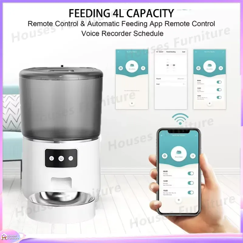 Automatic Pet Feeder for Cats  - огляд і ціна Smart Pet Feeder Camera Wifi