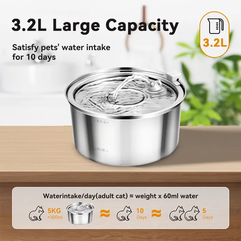 For Large Capacity 3.2L Automa - огляд і ціна Dog Water Fountain Large
