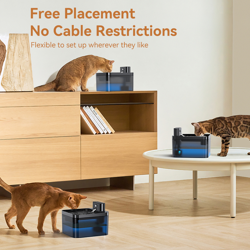 ROJECO Wireless Automatic Cat  - огляд і ціна Wireless Pet Water Fountain Battery